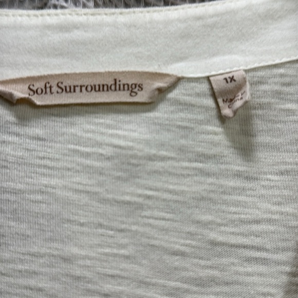 Soft Surroundings Slub cotton tank w embellished buttons women’s SZ 1X Boho Flaw - Picture 2 of 6